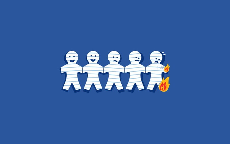 Paper people in a line