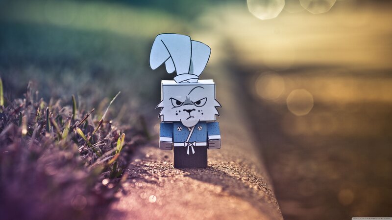 Paper Rabbit Figure — Brown