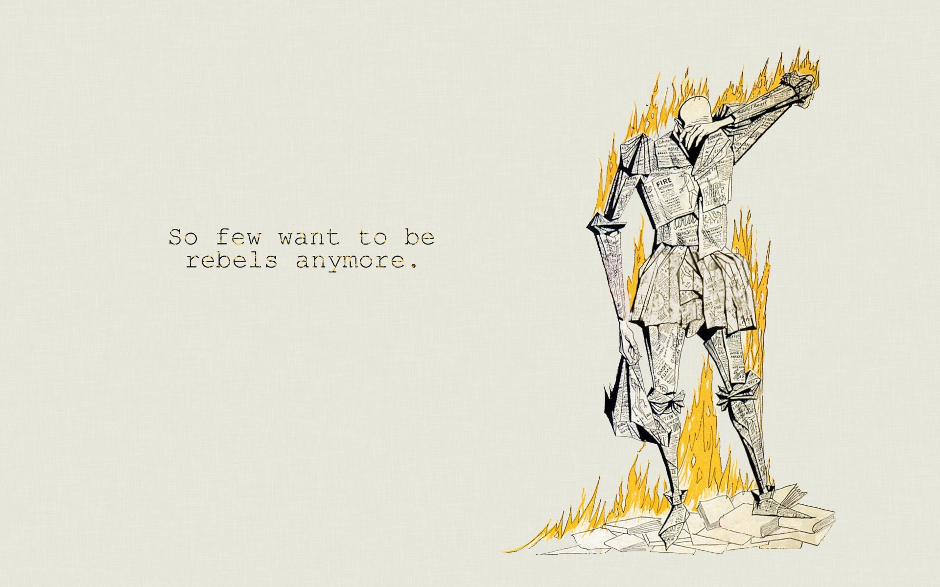 paper rebel in flames