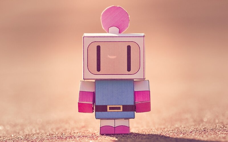 Paper Robot Figure — Pink, Serene