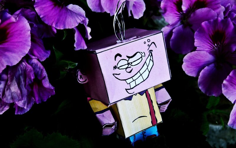 Paper Robot Figure — Purple