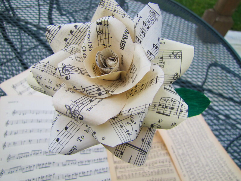 Paper Rose from Sheet Music