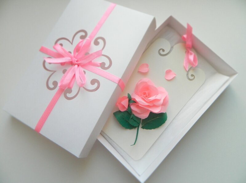 Paper Rose in Box