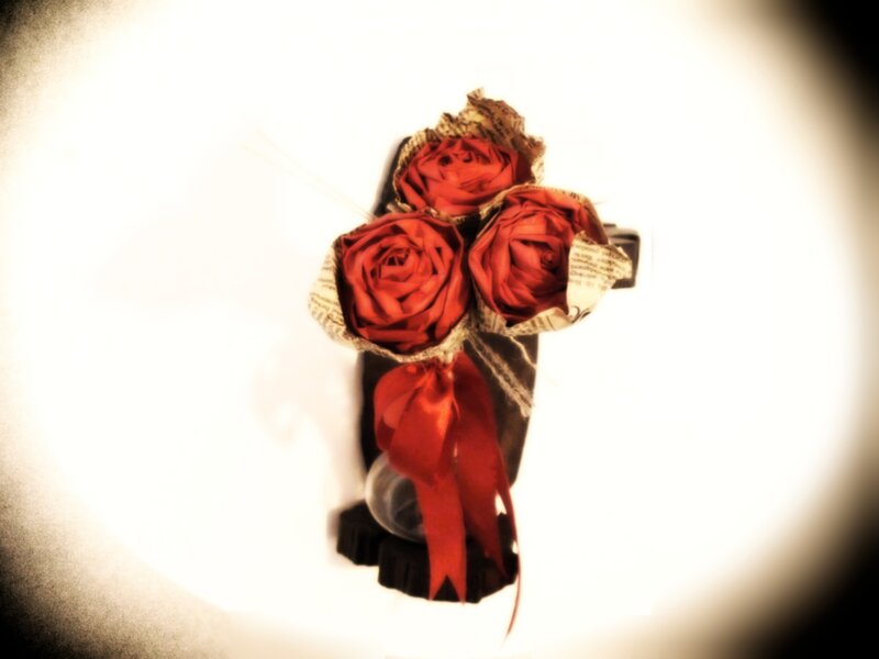 Paper Roses in a Vase
