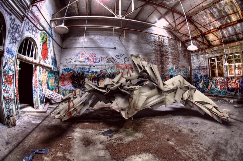 Paper Sculpture in Warehouse