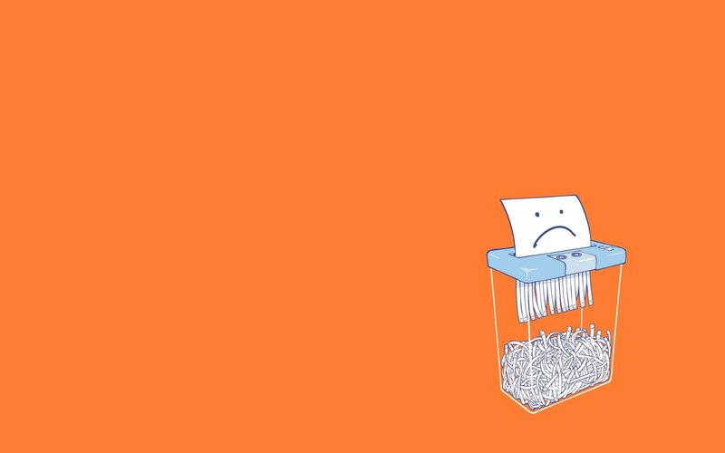 Paper Shredder with Sad Face — Orange