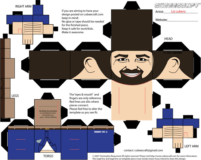 paper toy template of a man