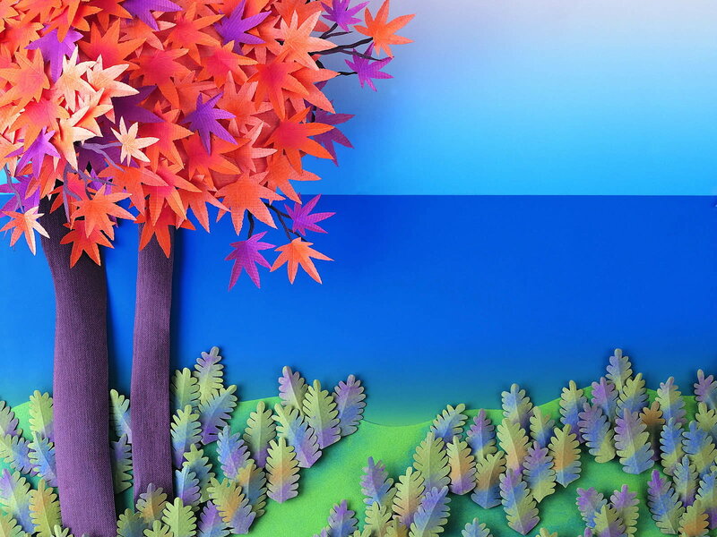 Paper Tree with Autumn Leaves