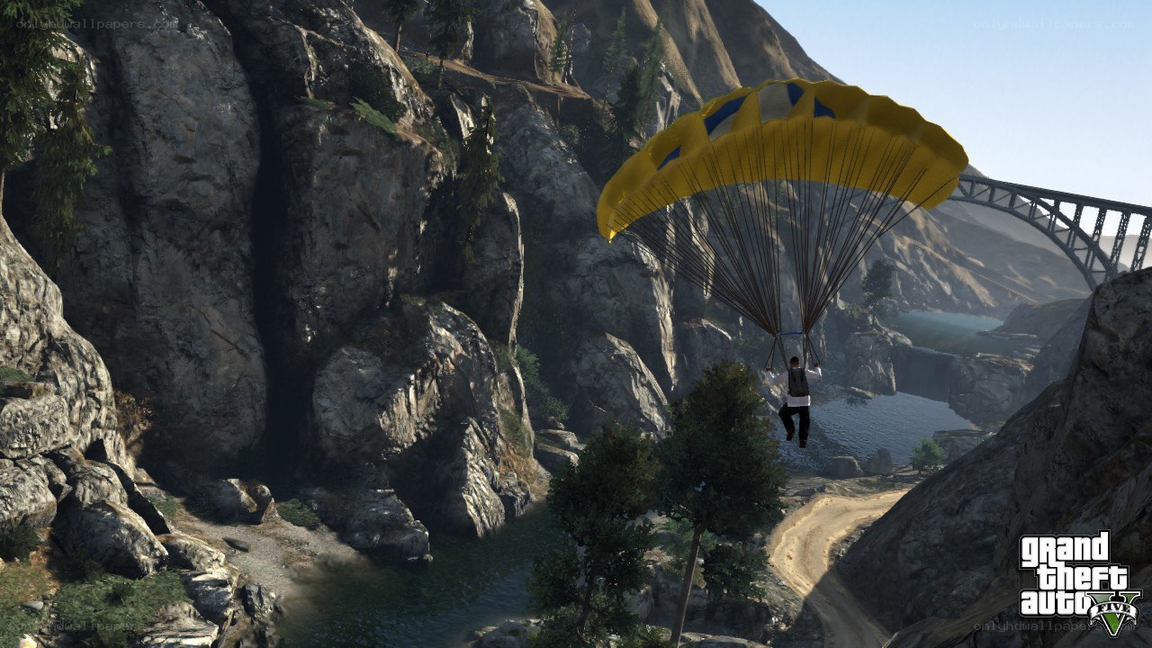 parachuting in a canyon