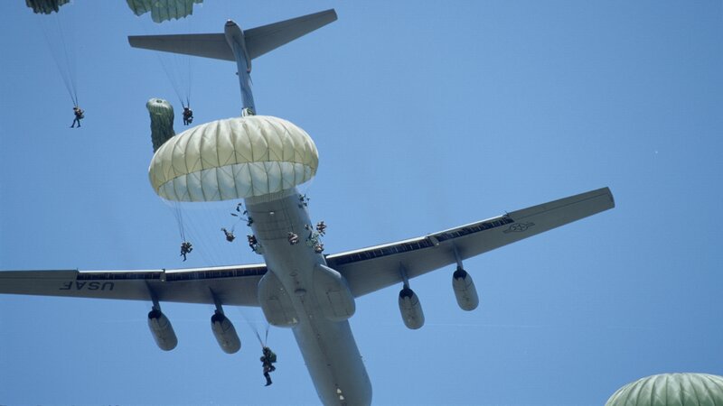 Parachuting Soldiers