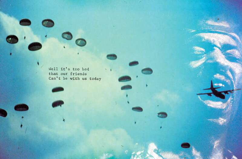 Parachutists Descending — Blue