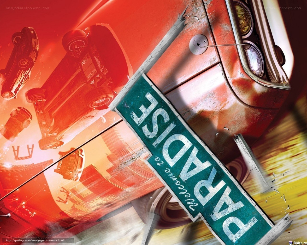 Paradise car crash scene