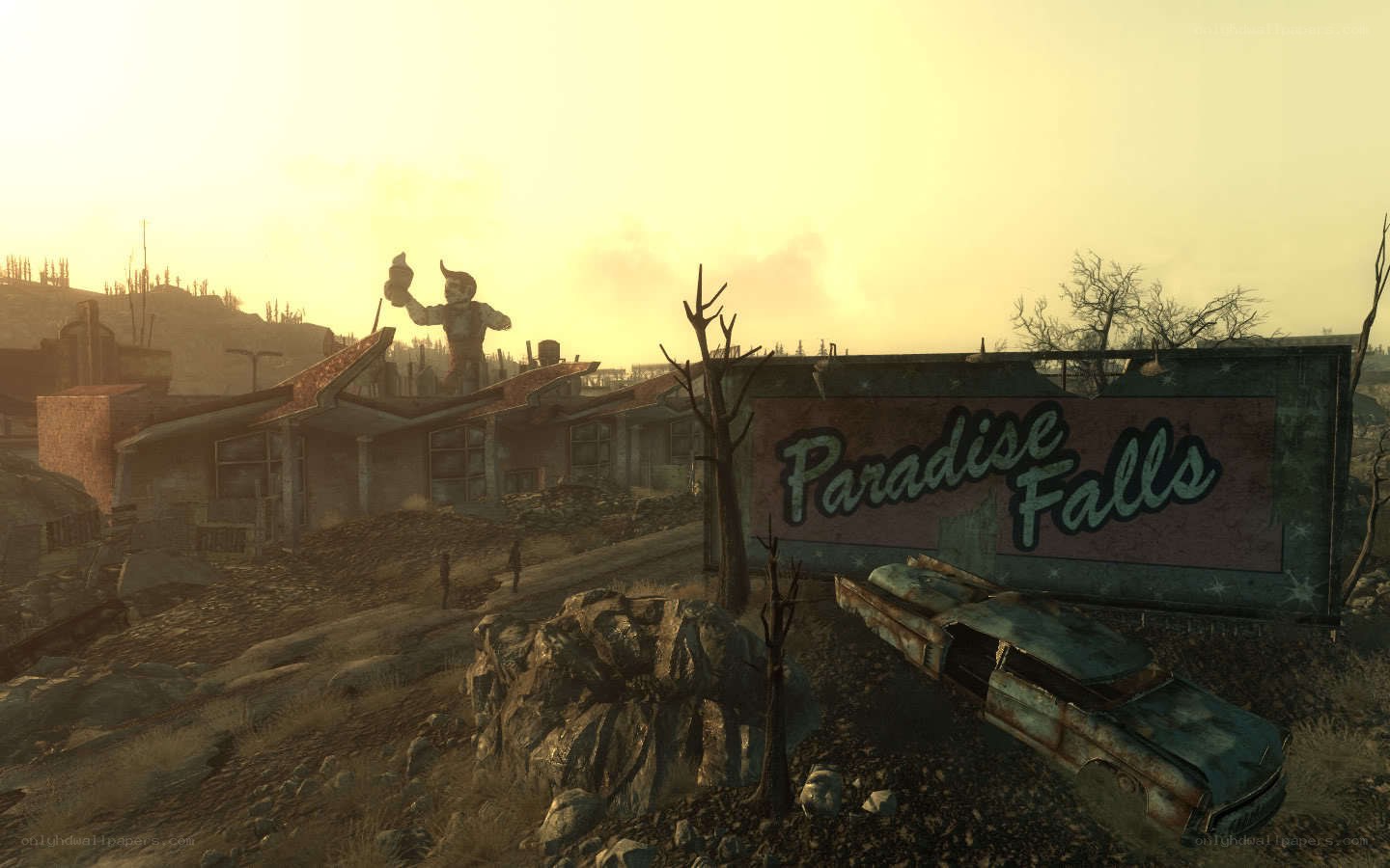 Paradise Falls in a post-apocalyptic world