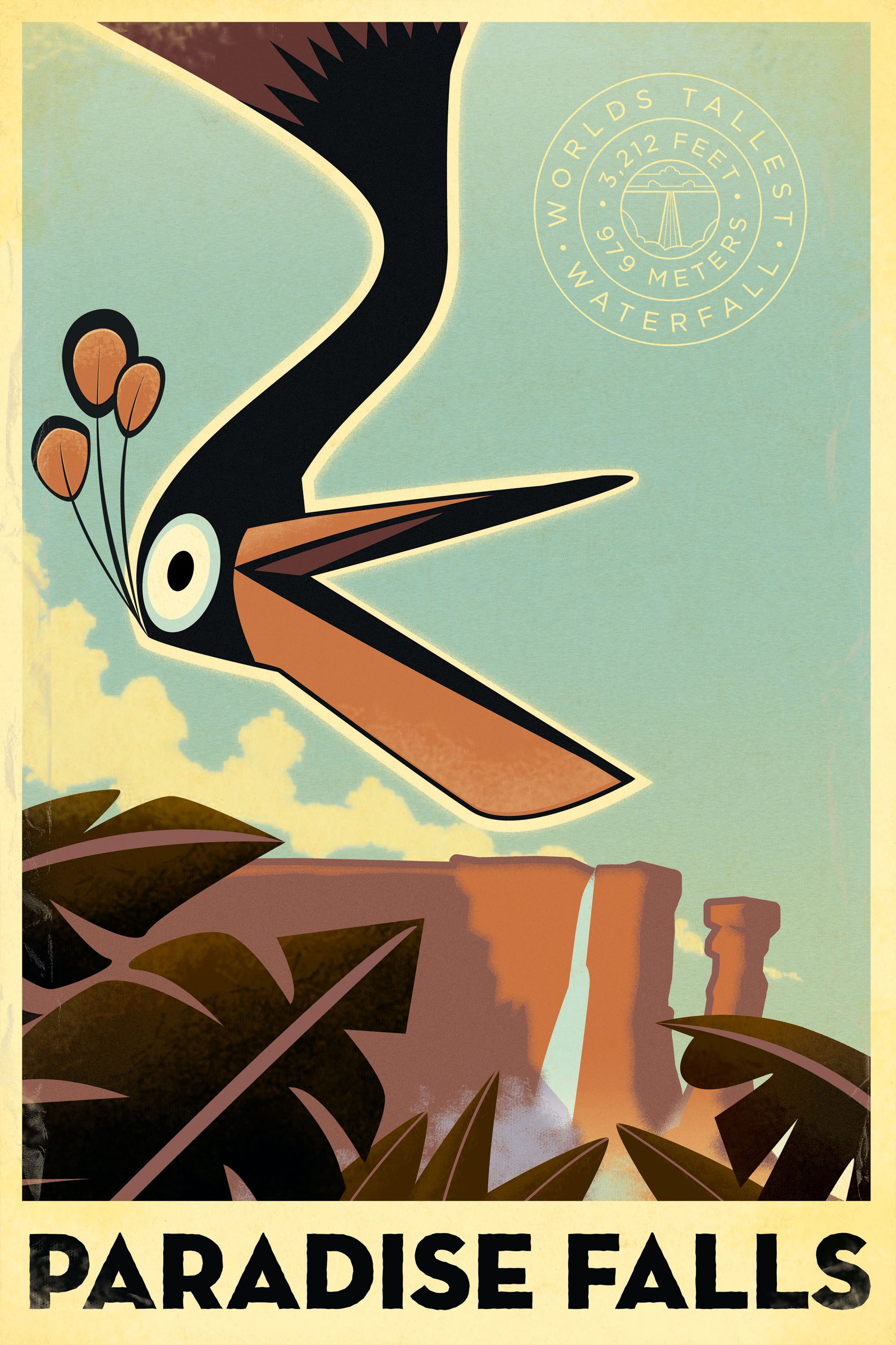 Paradise Falls travel poster