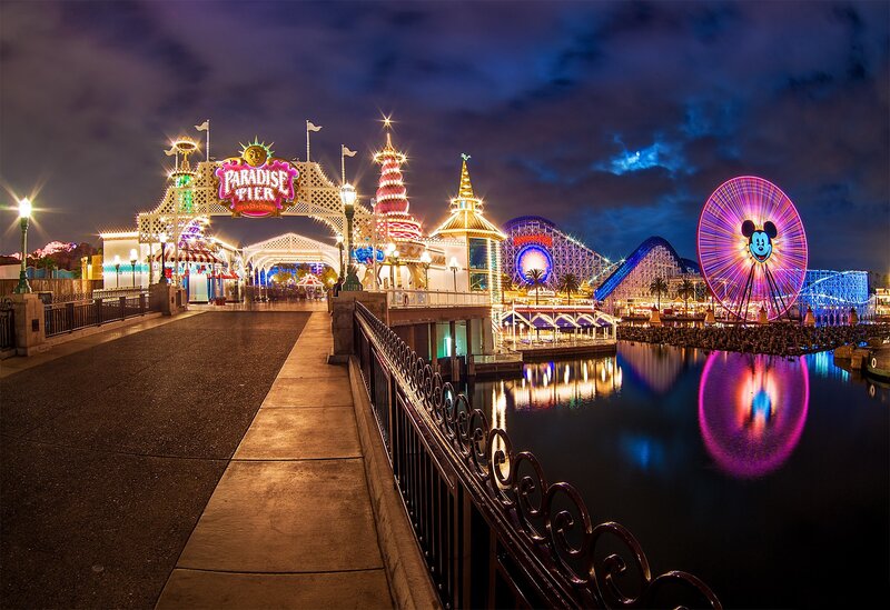 Paradise Pier at Night — Purple