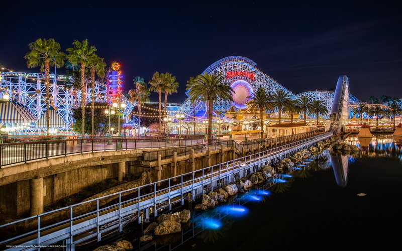 Paradise Pier at night