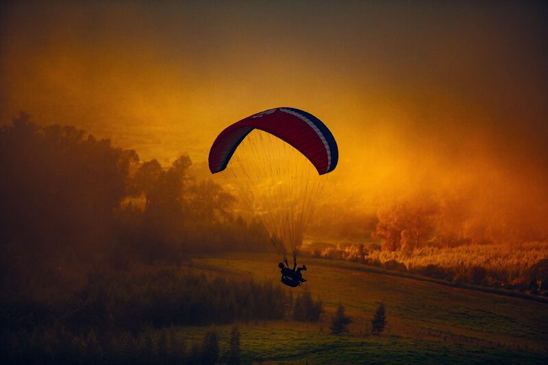 Paraglider in Sunset