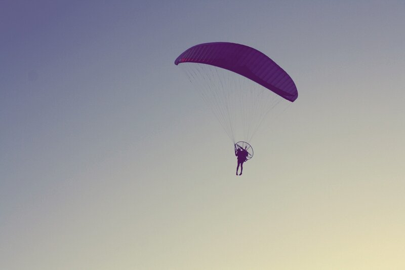 Paraglider in the sky