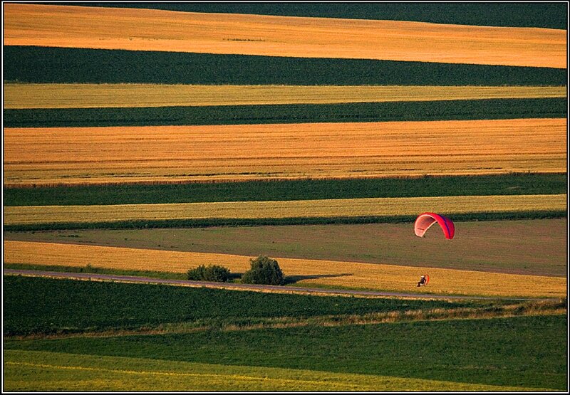 Paraglider over Fields