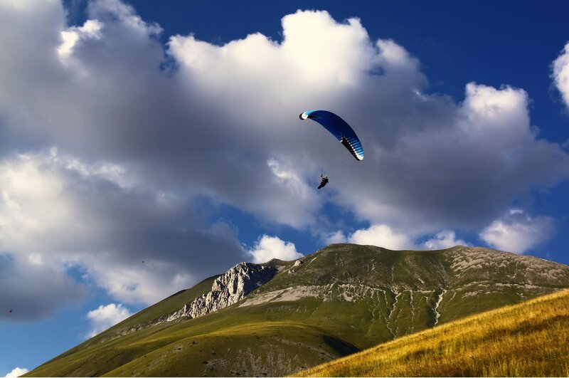 Paraglider over Mountain