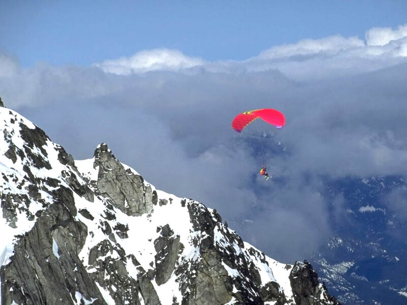Paraglider over Mountains