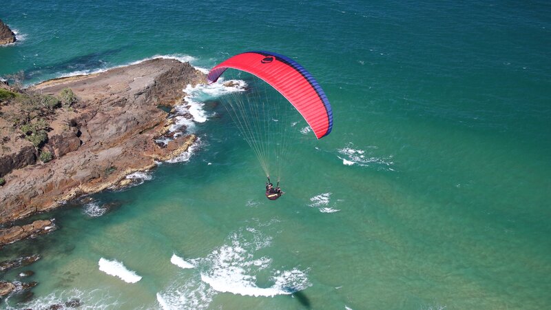 Paraglider over Ocean — Blue, Adventurous
