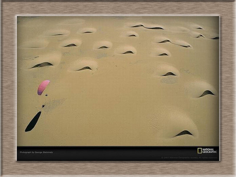 Paraglider over Sand Dunes — Beige