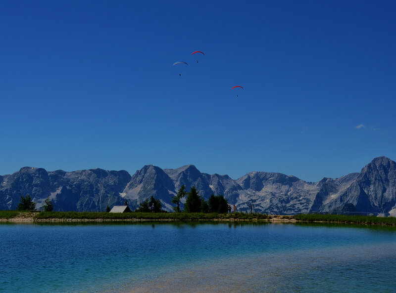 Paragliders over Lake