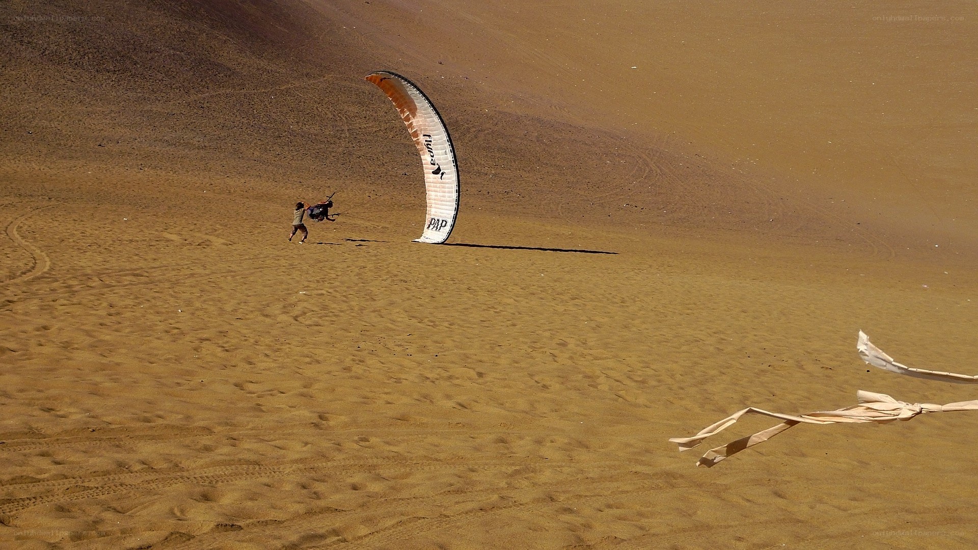 Paragliding in the desert