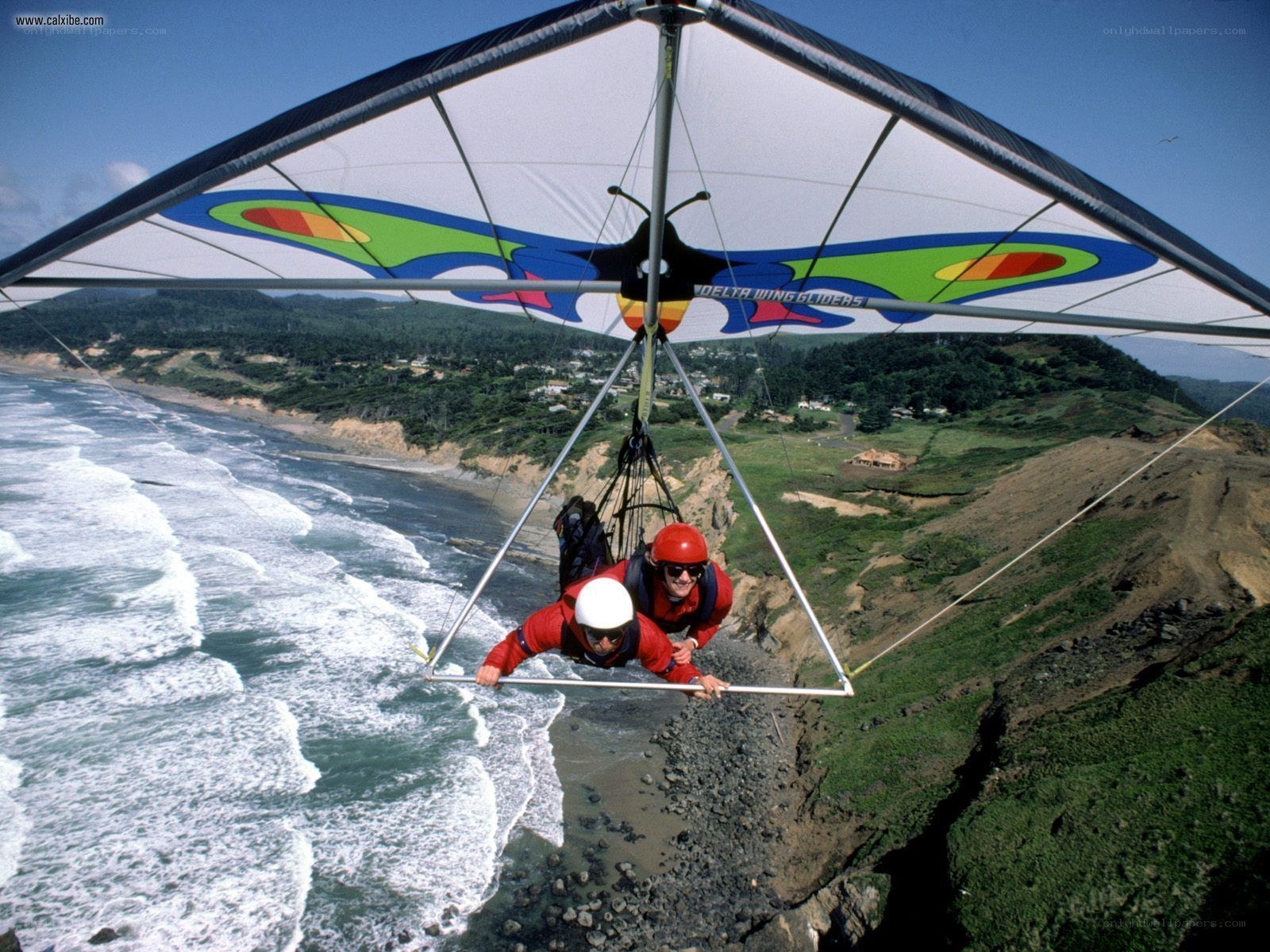 Paragliding over the coast
