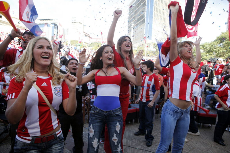 Paraguay fans celebrate victory