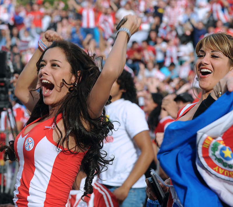 Paraguay fans cheering at a match