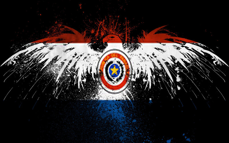 Paraguay flag with eagle design