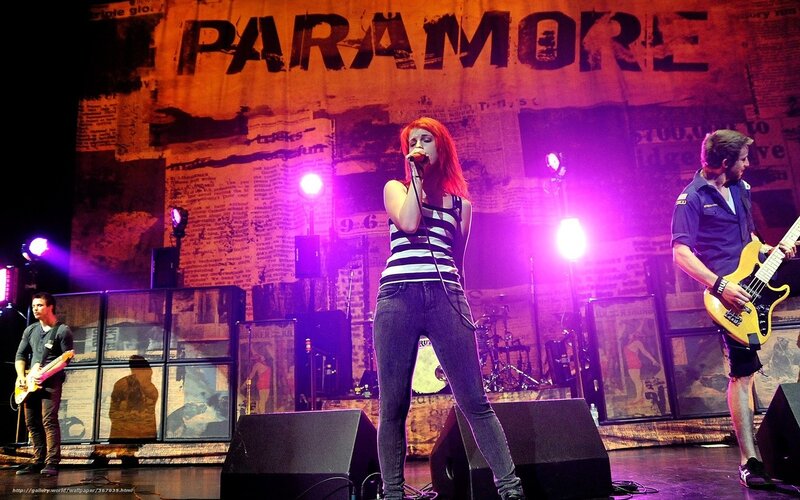 Paramore performing on stage