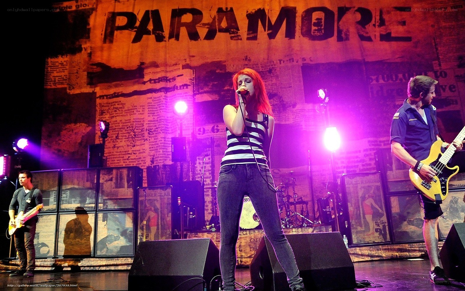 Paramore performing on stage