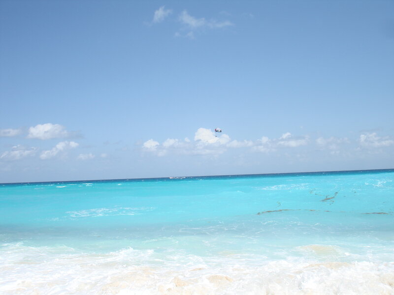 Parasail over Ocean — Blue
