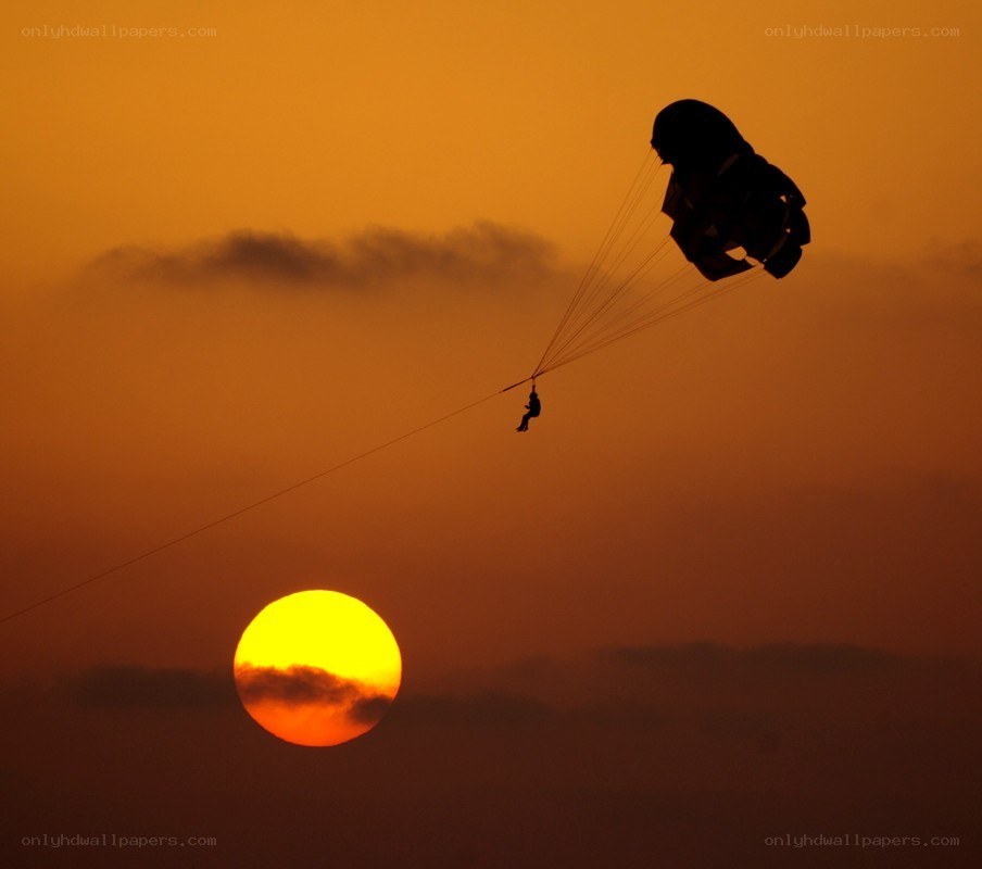 Parasailing at sunset