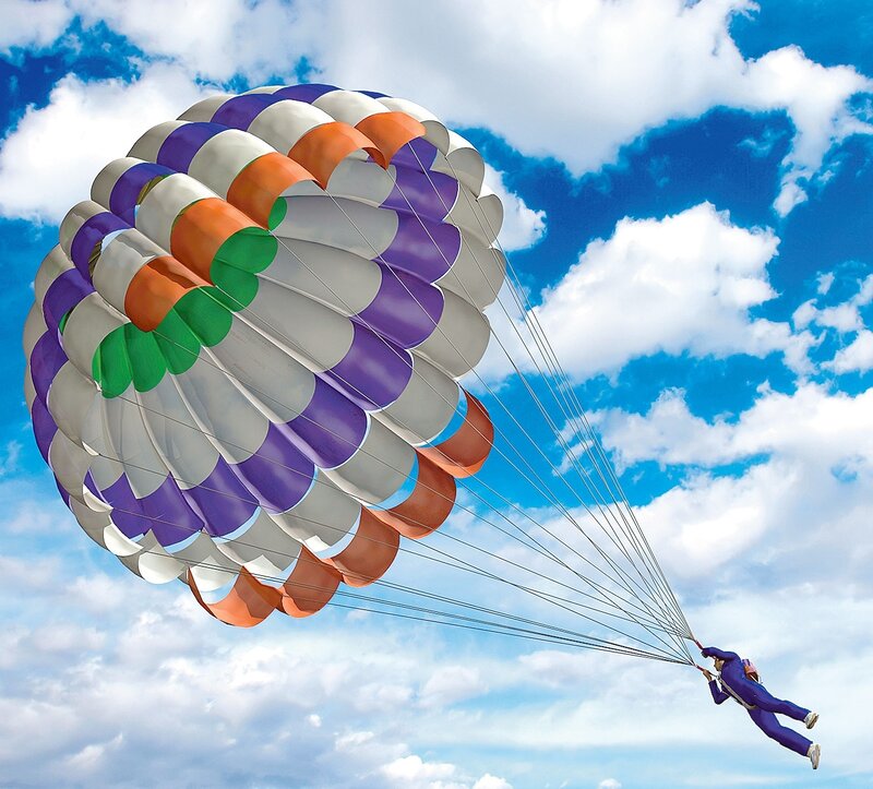 Parasailing in the sky