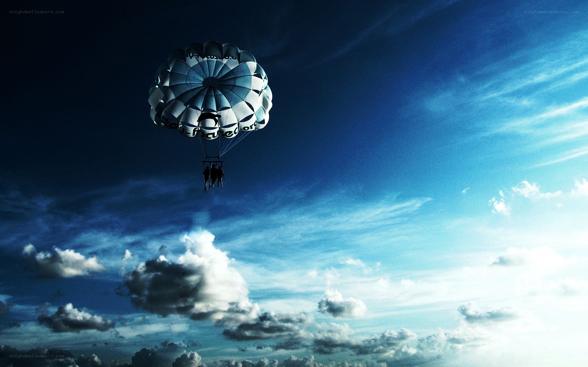 Parasailing in the sky