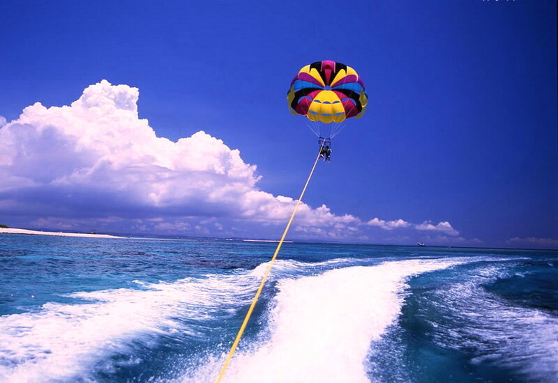 Parasailing over Ocean