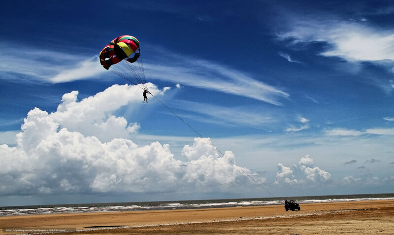 Parasailing over the beach