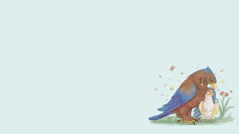 Parent and Baby Bird