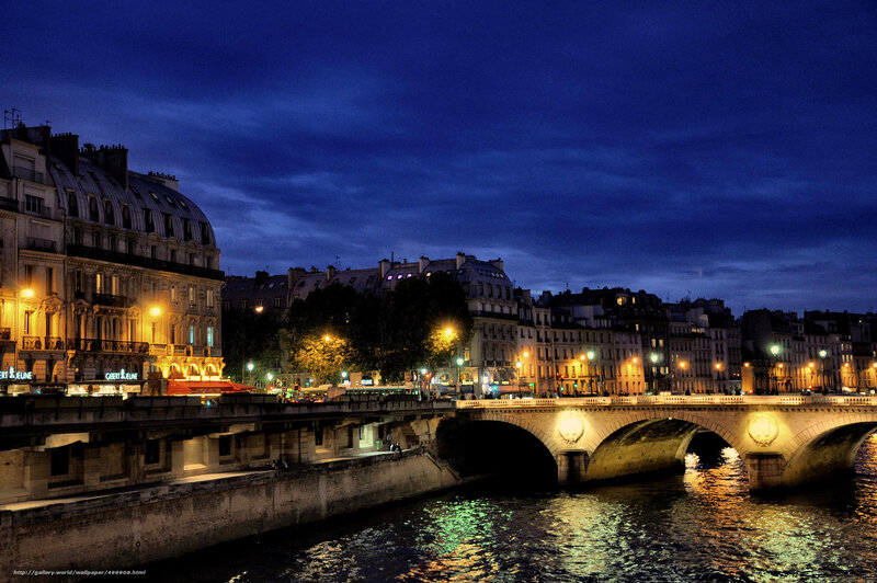 Paris at dusk by the Seine
