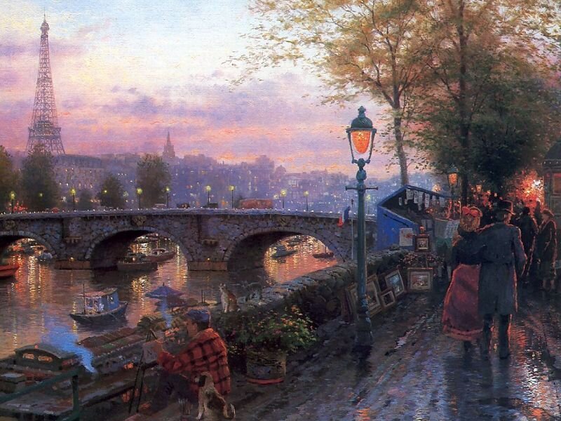 Paris at Dusk by the Seine
