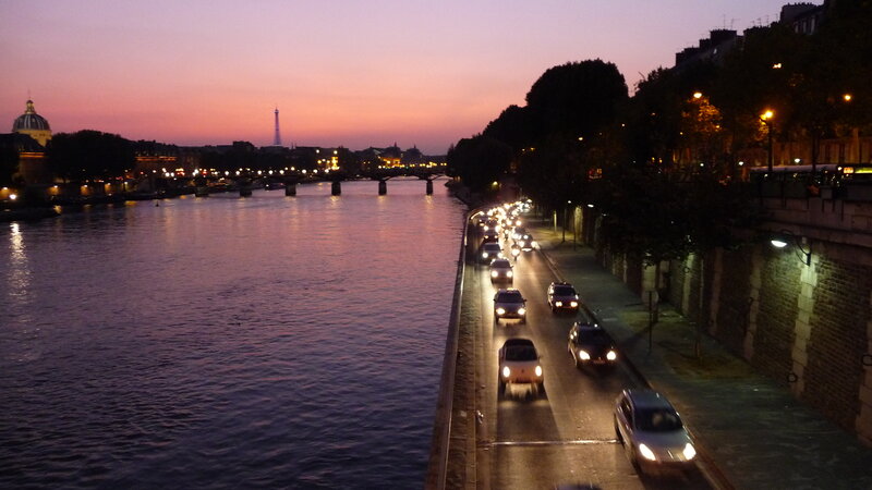 Paris at dusk with Eiffel Tower