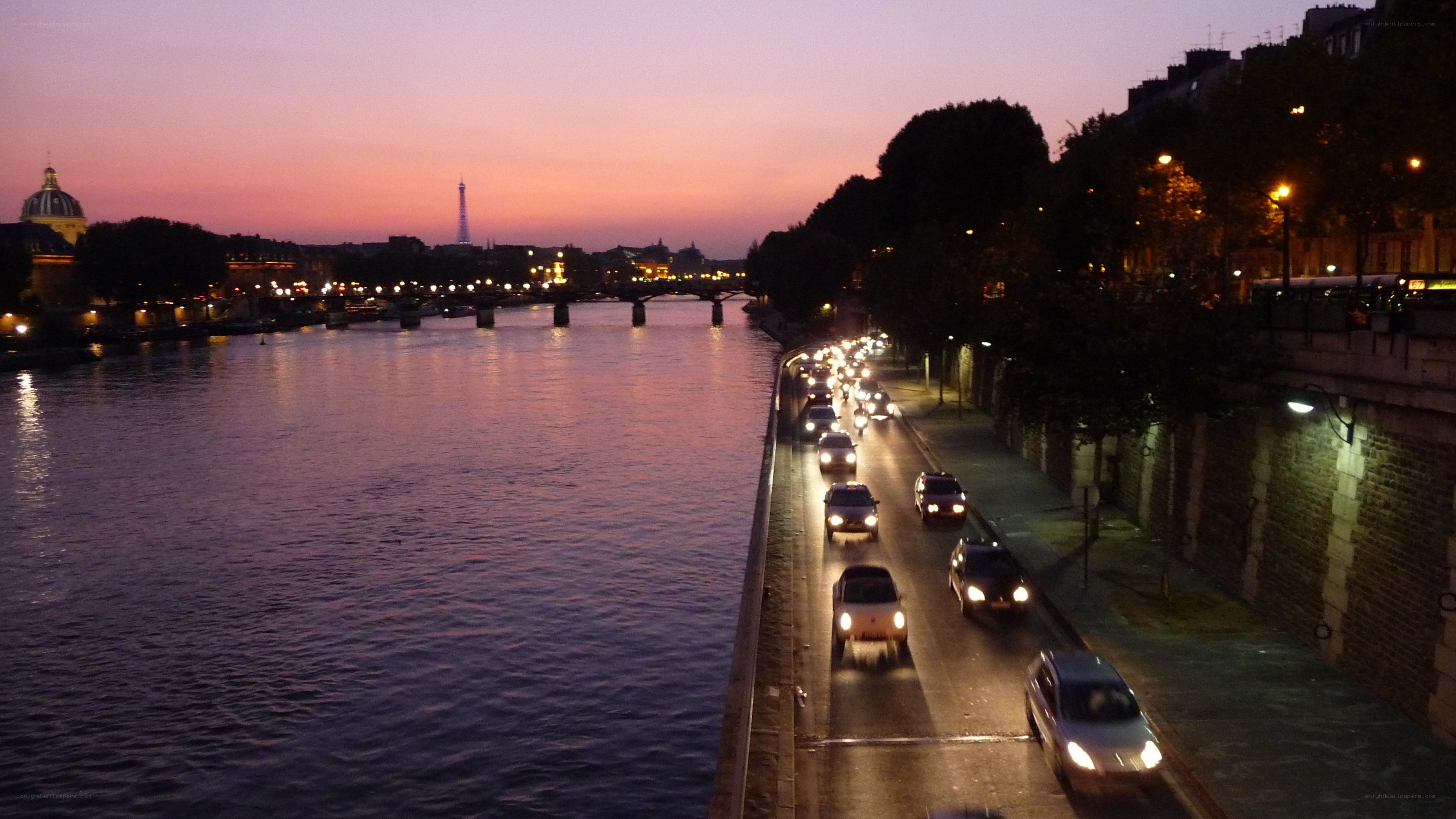 Paris at dusk with Eiffel Tower