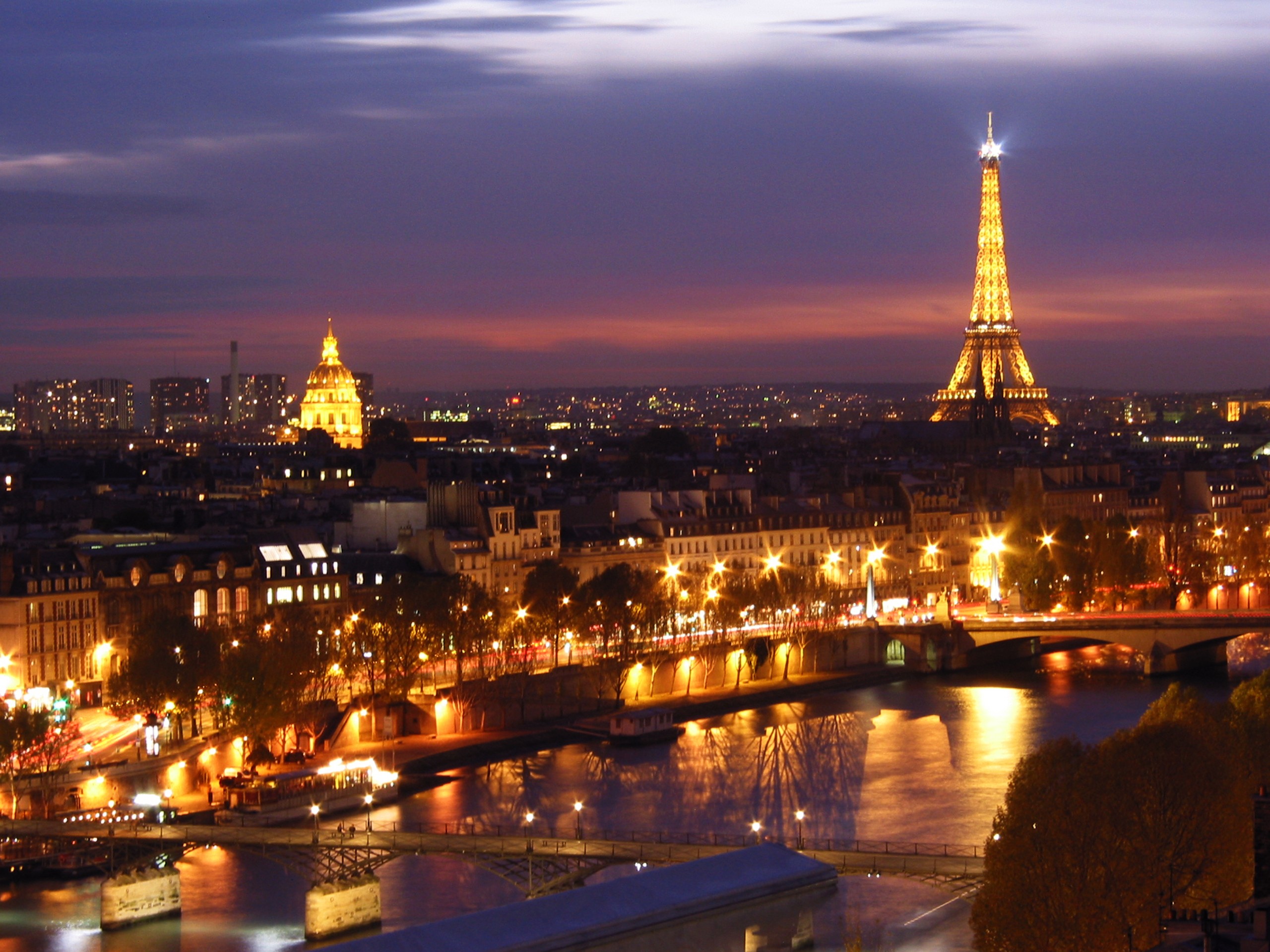 Paris at dusk with Eiffel Tower