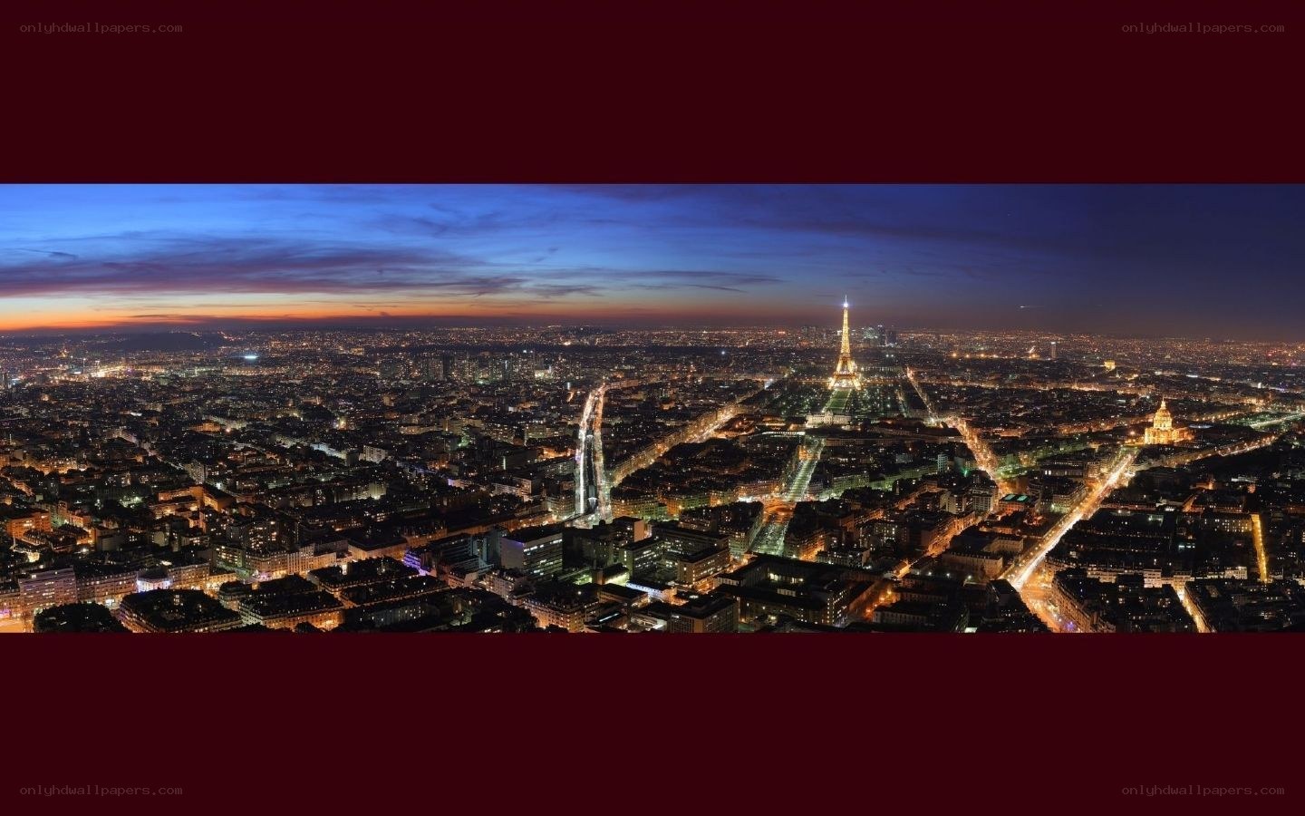 Paris at dusk with Eiffel Tower