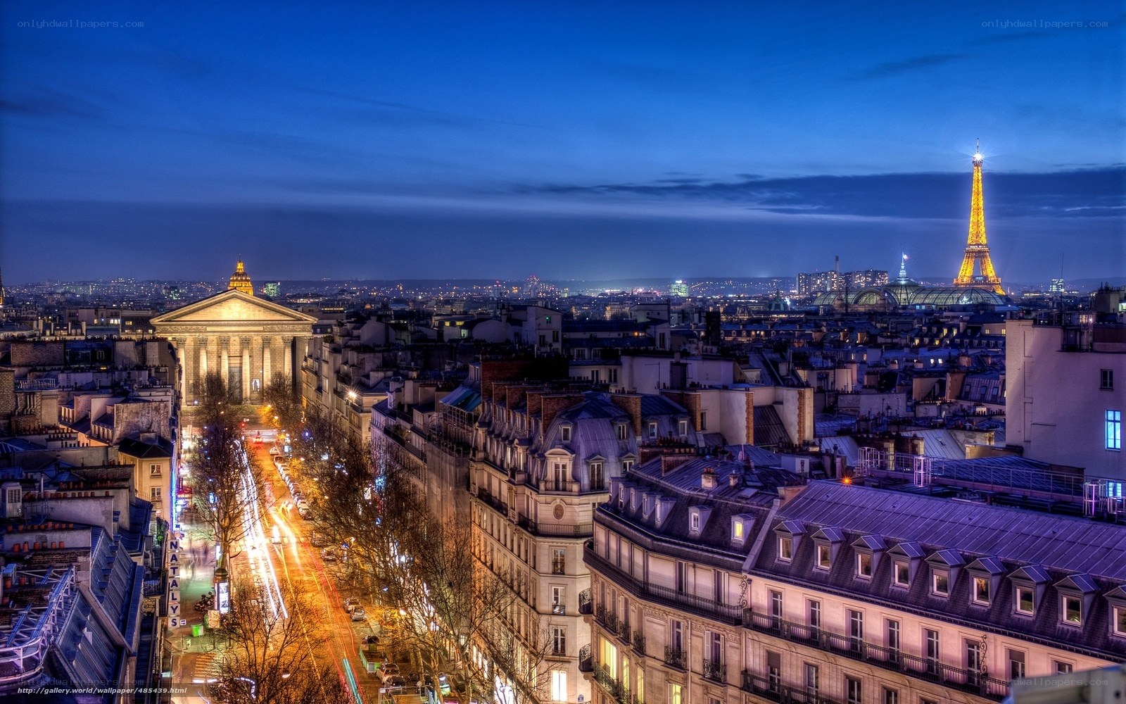 Paris at dusk with Eiffel Tower