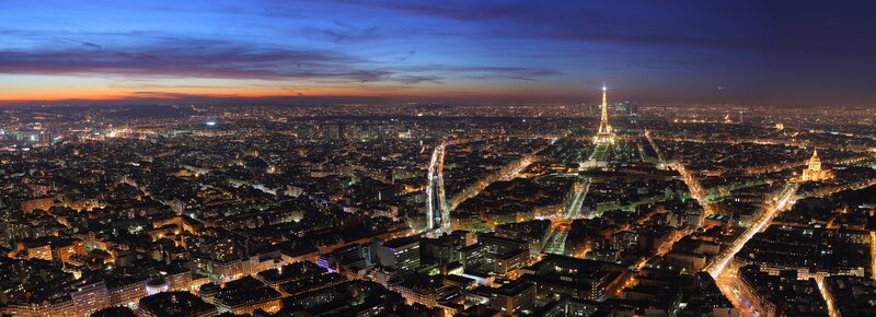 Paris at dusk with Eiffel Tower